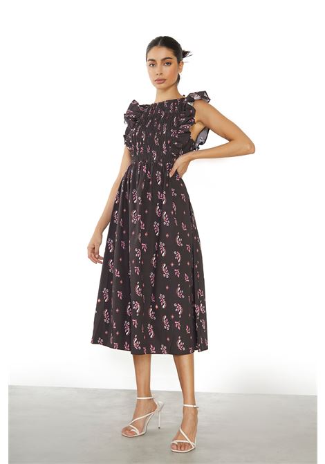 LADIES DRESS-BLACK PINK MOTIF GLAMOROUS | Abiti | TM0506BLACK PINK MOTIF